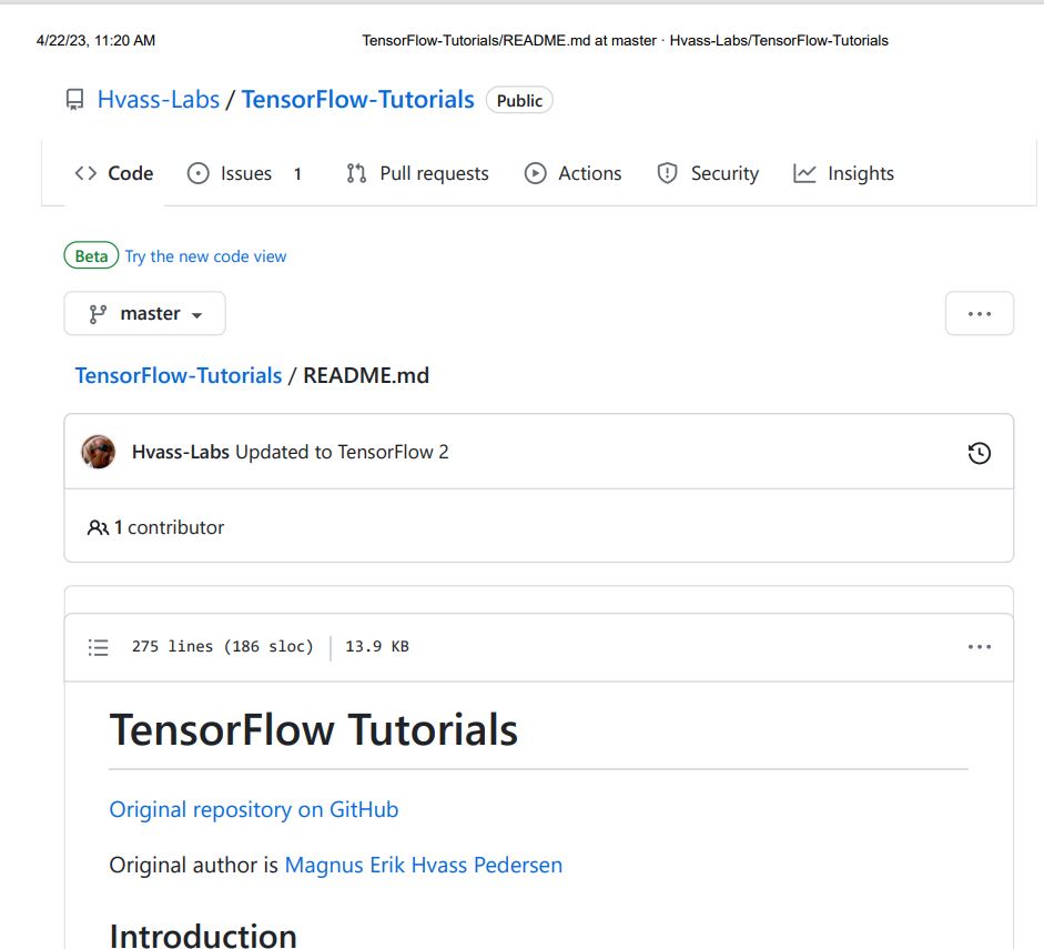 Tensorflow Tutorial