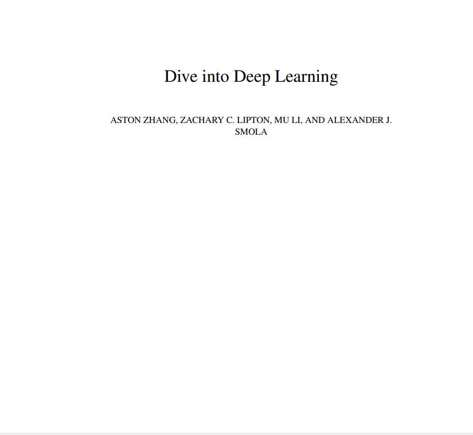 Dive into Deep Learning